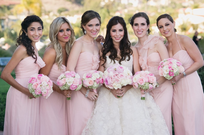 Romantic Pink Bridesmaid Dresses - Column Wedding Dresses